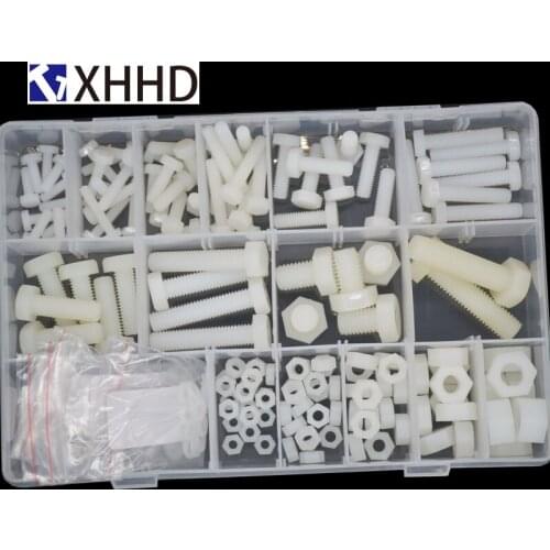 White Nylon External hexagon machine screw M4 M5 M6 M8 M10