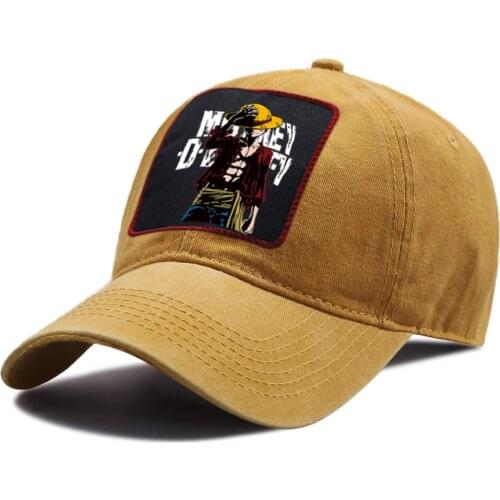 Luffy One Piece Cartoon Baseball Caps Summer Unisex Anime Snapback Hat Adjustable Riding Hat Cotton Outdoor Hip Hop Baseball Cap