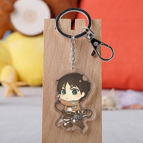 Anime Attack on Titan Acrylic Keychain Cartoon Eren Mikasa Armin Levi Figure Pendant Keyring Key Chains Fan Collection Gifts
