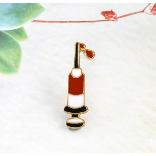Medical Syringe Brooch Blood Collection Repair Potion Fun Personality Badge Coat Cap Backpack Enamel Pin Medical Worker Gifts