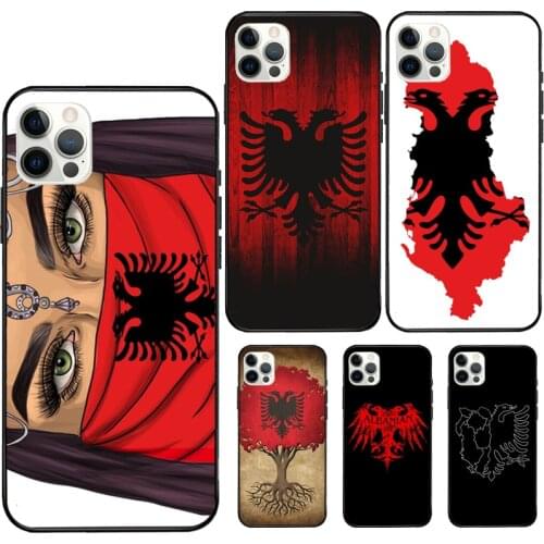 Albania Flag For iPhone 7 8 Plus X XS XR Case Rubber Cover For iPhone 12 Mini 11 Pro Max Soft Case