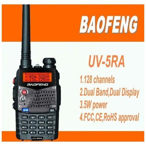 DHL Freeshipping+BAOFENG UV-5RA UHF VHF Dual Band/Dual Watch 5Watt 128 Channel Two-Way Radio Walkie Talkies Baofeng UV5RA