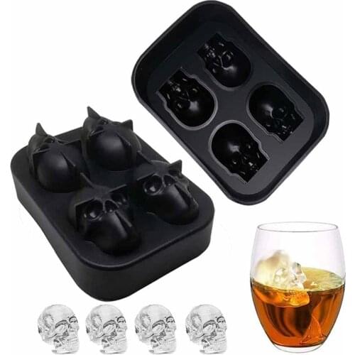 3D Skull Silicone Mold Ice Cube Maker Chocolate Mould Tray Ice Cream DIY Tool Whiskey Wine Cocktail Ice Cube Best Sellers