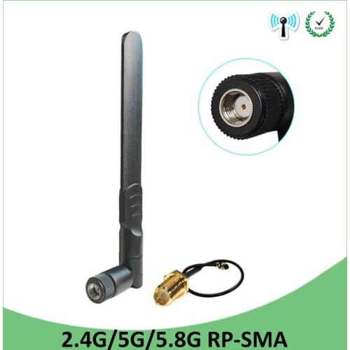 2.4GHz WiFi Antenna 5dBi 20pcs RP-SMA Male Connector 2.4 ghz antena wi-fi Router +21cm PCI U.FL IPX to SMA Male Pigtail Cable