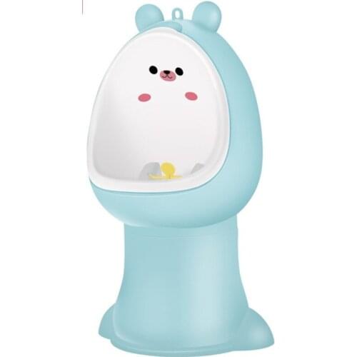 Boy child bear urinal toilet adjustable height children toilet hanging baby bedpan blue yellow