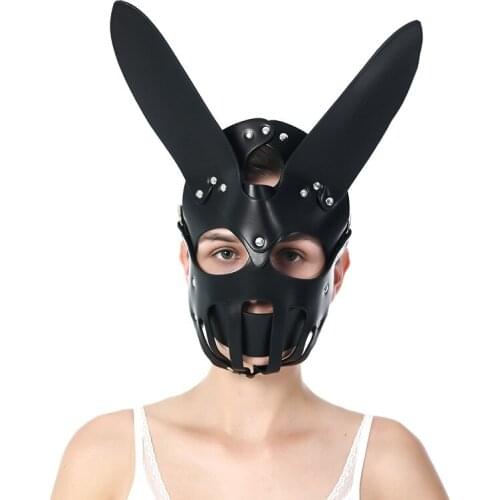 PU Leather Mask Women Adult Female Eye Masks Bdsm Funny Nightclub Role Play Props Halloween Costume Accessories