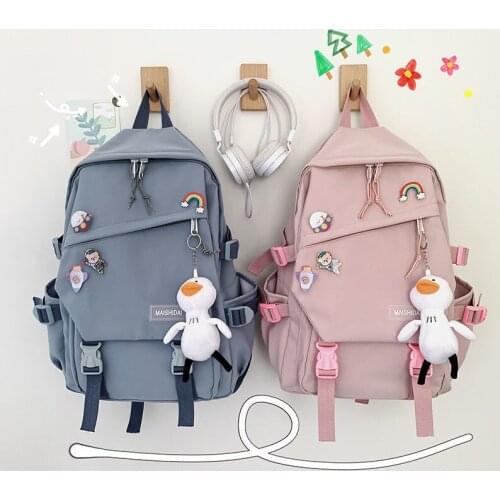 Fashion Young Girl Backpack Simple Janpanese Style Backpack Student Large Capacity Multi Layer Zipper Casual Shoulder Bag
