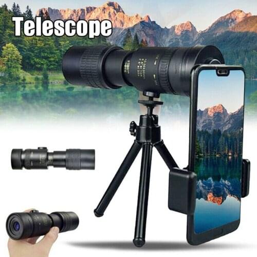 Monocular Telescope Super Telephoto Zoom Supports Smartphone Waterproof HD Night Version with Tripod Phone Clip Outdoor
