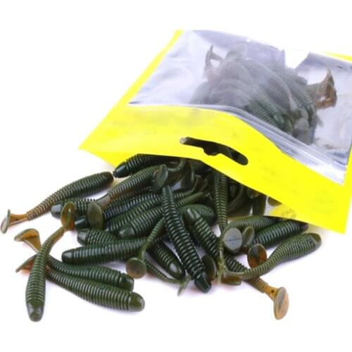 50 Pcs / Lot Softbait Pesca 5cm/0.6g Fishing Lures Soft Worm Jerk Bait Ocean Bait Soft Smell Fish Soft Bait Carp Fishing