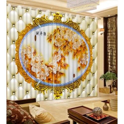 Soft curtains flower curtain 3D Window Curtain Dinosaur print Luxury Blackout For Living Room