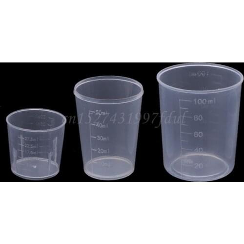 3Pcs DIY Epoxy Resin Plastic Measuring Cups Set 30 50 100ML For Jewelry Making