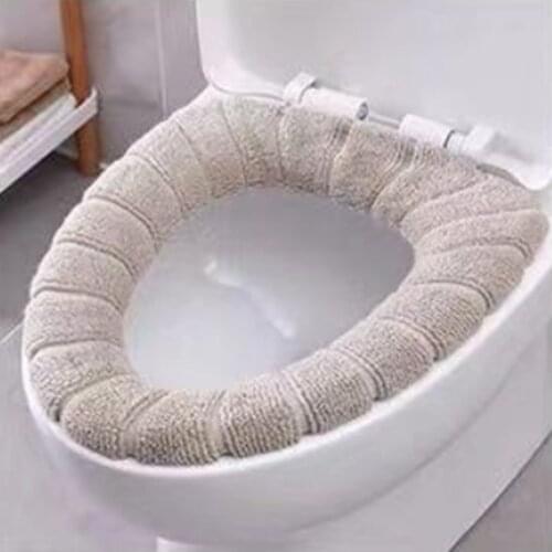 Kid/Adult Bathroom Filling Soft Thickened Seat Pads Washable Warmer Toilet Mat Cover Winter Universal Toilet Pad O-ring