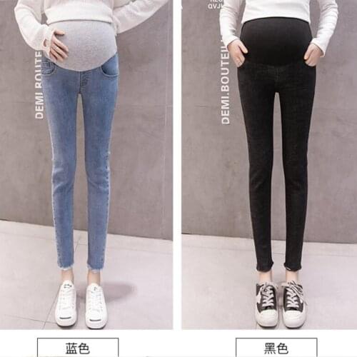Sky Blue Denim Jeans Maternity Pants For Pregnant Women Clothes Nursing Pregnancy Leggings Trousers Jeans Maternity Capris M-2XL