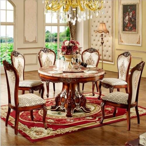 Modern Style Italian Dining Table, 100% Solid Wood Italy Style Luxury Dining Table Set o1087