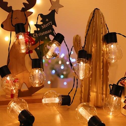Christmas Festoon LED G50 Bulbs Retro Battery Operated Fairy Lights Outdoor Garden Furniture Wedding Party New Year Decoration