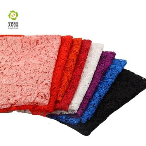 ShuanShuo Embroidered polyester lace clothing fabric milk silk material water soluble lace cloth embroidery lace 110*50cm LS002