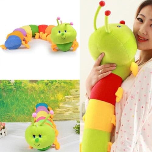 Cute Colorful Inchworm Caterpillar Soft Comfortable Kids Doll Throw Pillow Toy