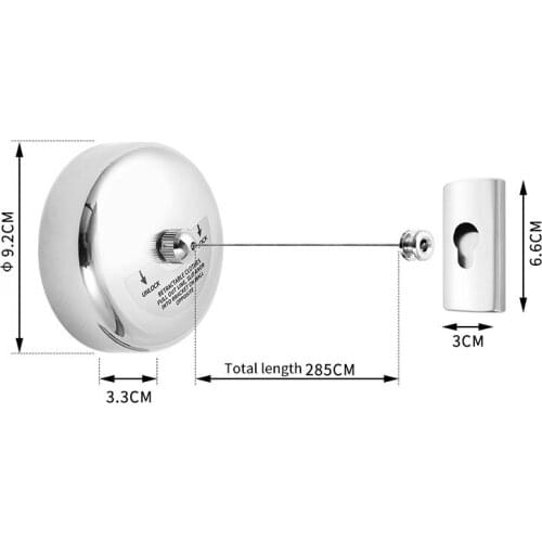 304 Stainless Steel Clothesline Wall mount Folding Clothes Horse Extendable Laundry Hanger Retractable Drying Rack Clothes Rope