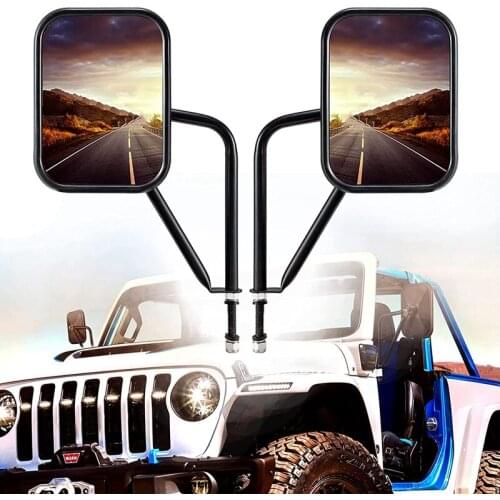 Doors Off Mirrors for Jeep Wrangler CJ YJ TJ JK JL & Unlimited, Wider Rearview Mirrors Square Door Side Hinge Mirror