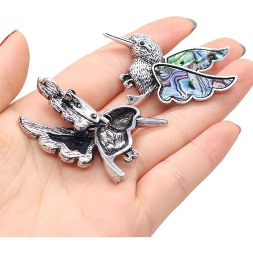 Womens Brooch Natural Shell Hummer-Shaped For Jewelry Making DIY Necklace Pendant Clothes Shirts Accessory