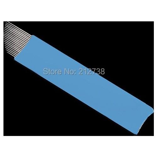 0.2mm 50PCS 18pins Bluemanual Needle Blade Permanent Makeup Blades Needles Microblading Needle Blade 18prongs Eyebrow Pen Blades
