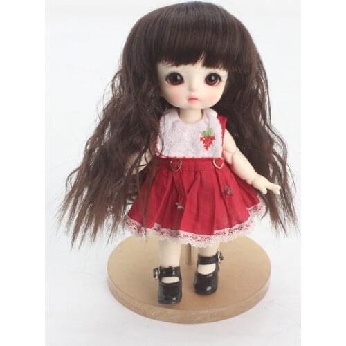 1 / 8 BJD Doll Full Wig Long Curly Hair for Custom Dark