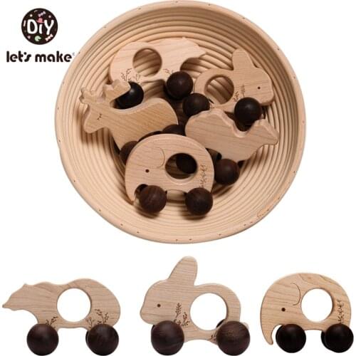 Lets make Baby Teether 1PCS Cartoon Animal Maple Children Molar Toy ECO-Friendly Newborn Wooden Toy Crafts Baby Products