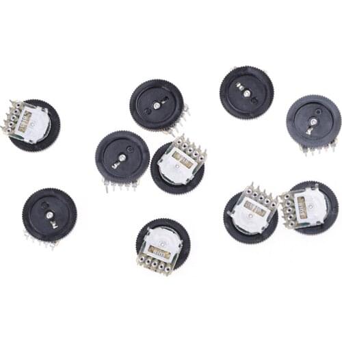 10 Pcs B103 16x2mm 10K Ohm Double Dial Taper Volume Wheel Duplex Potentiometer Drop Ship