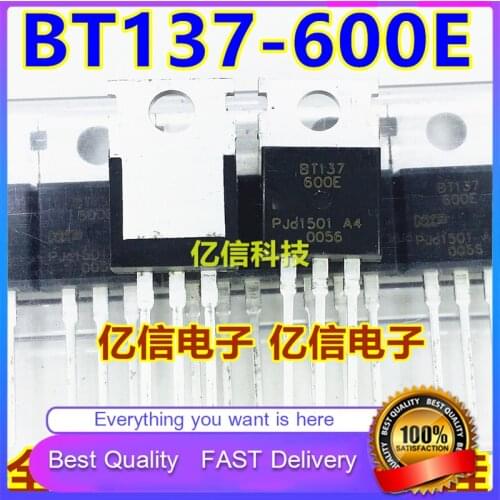 10Pcs/Lot New Original BT137-600E BT137 BIDIRECTIONAL Triode Thyristor TO-220 600V8A Good Quality