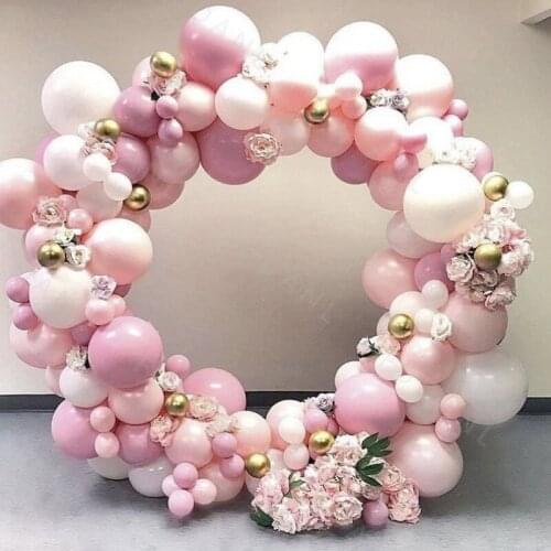 116Pcs Macaron Pink Balloons Garland Arch Kit Chrome Gold Balloon Set Bridal Shower,Wedding Decors, Baby Shower Party Decoration