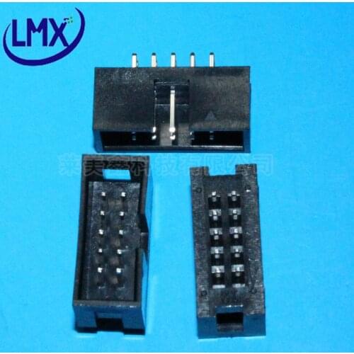 20pcs DC3 10Pin 2.54mm double row straight pin 2*5pin Shrouded Male Header Connector