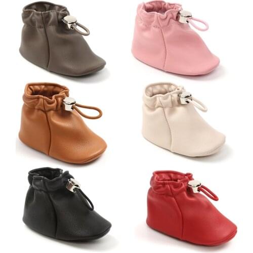 2020 Baby Shoes Newborn Boys Girls Anti-slip First Walkers Kids Toddlers Lace Up PU Leather Soft Soles Sneakers 0-18 Months