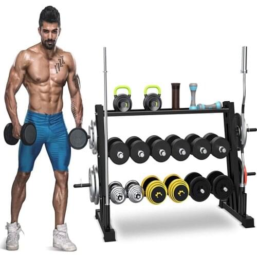 3 Tier Dumbbell Weight Rack For Home Gym Dual Vertical Stand Multifunction Rack Set Frame Sports Fitness Equipments Storage Rack
