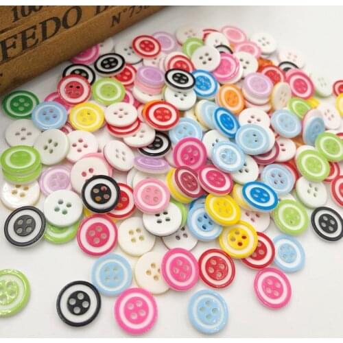 50Pcs Mix 4 Holes Round Kids Sewing Plastic Buttons Crafts PT94