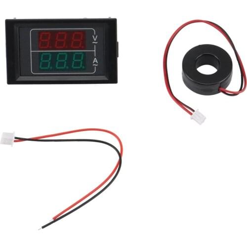 AC50-500V 220V Dual Display Voltage Current Meter Detector Meter Amperimetro LED Voltmeter Ammeter Electrical Instrument Retail