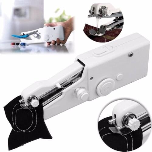 White Mini Portable Stitch Sew Handheld Sewing Machine Quick Handy Cordless Repair