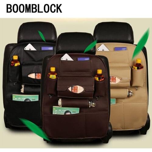BOOMBLOCK Car Back Seat Cover Bag Phone Holder For VW Polo Golf 4 5 Passat Hyundai Tucson Solaris Ix35 Mitsubishi ASX