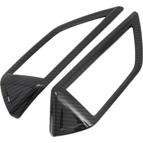 Black ABS Carbon Fiber Color Car Center Air Condition Outlet Vent Trim Cover for Subaru Crosstrek XV SUV 2018 2019 2-Pc