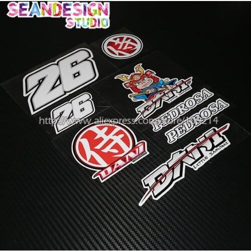 Dani Pedrosa 26 baby samurai arai helmet motorcycle motorbike Sticker Decals Waterproof 20