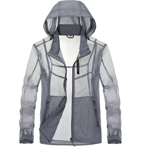 Men Skin Coat Translucent Breathable UV Protection Outdoor Sports Camping Men Shirt Sun Protection Clothes 5Colors