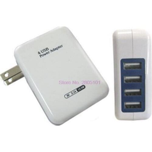 By dhl 50pcs Universal EU US Plug 4 Port Micro USB Power Charger Adapter HUB For Samsung For iPhone For Xiaomi For Android