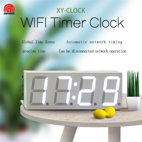Electronic DIY 0.8'' Dot Matrix LED Clock Kit Digital Display Green Red Blue White Light 5V Mciro USB Car Clock Without Battery