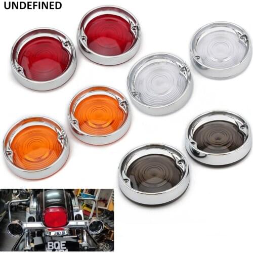 Deep Dish Turn Signal Lenses Bezels Trim Ring Flat Smoke Lens For Harley Touring Electra Glide Road King Road Glide 1986-2021