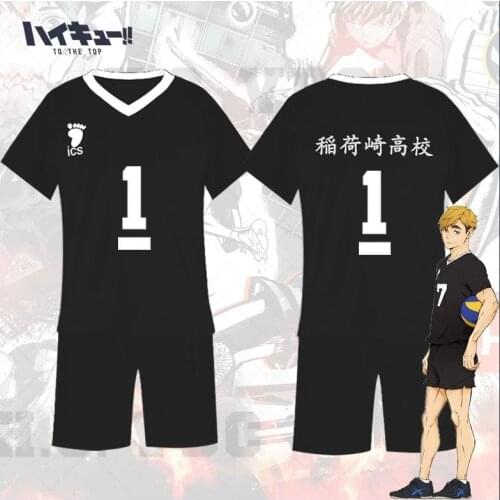 Haikyu! Haikyuu! Miya Atsumu Cosplay Costume Black Suit Top+Pants Uniform Halloween Carnival Anime Volleyball Jersey Sportswear