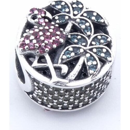 Palm Tree Flamingo Crystal Beads for Charms Bracelets Hot Summer Silver 925 Jewelry Mixed Color Stones Beads for Jewelry Making