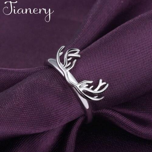 JIANERY Punk Vintage Silver Color Antlers Deer Rings For Women Men Engagement Rings Girls Party Gifts Anillos 2019