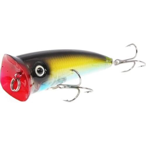 Hot 1pcs Fishing Lures 7.cm 10g Topwater Popper Bait 5 Color Hard Bait Artificial Wobblers Plastic Fishing Tackle With 6# Hooks