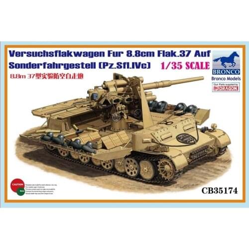 BRONCO CB35174 1/35 Versuchsflakwagen Fur 8.8cm Flak.37 Auf Sonderfahrgestell - Scale Model Kit