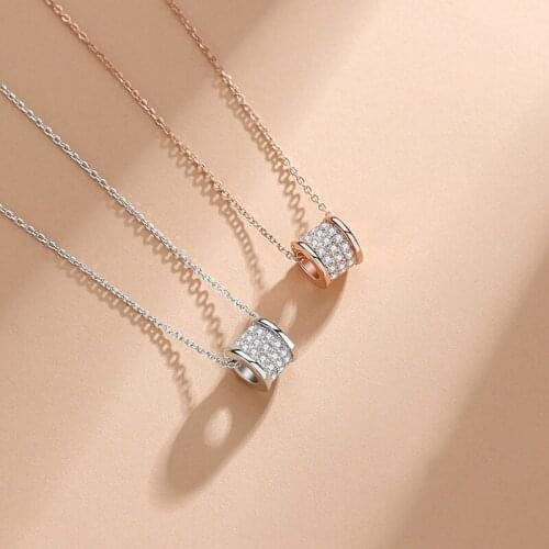 Fashion Crystal Rhinestone Necklace Women Slim Waist Luck Bead Pendant Clavicle Chain Necklaces Korean Minimalist Jewelry