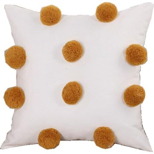 Soft Cushion Cover Pillow Case Throw Pillow Cover Bedroom Decoration PillowCase 43x43cm Home Decorative With Plush ball